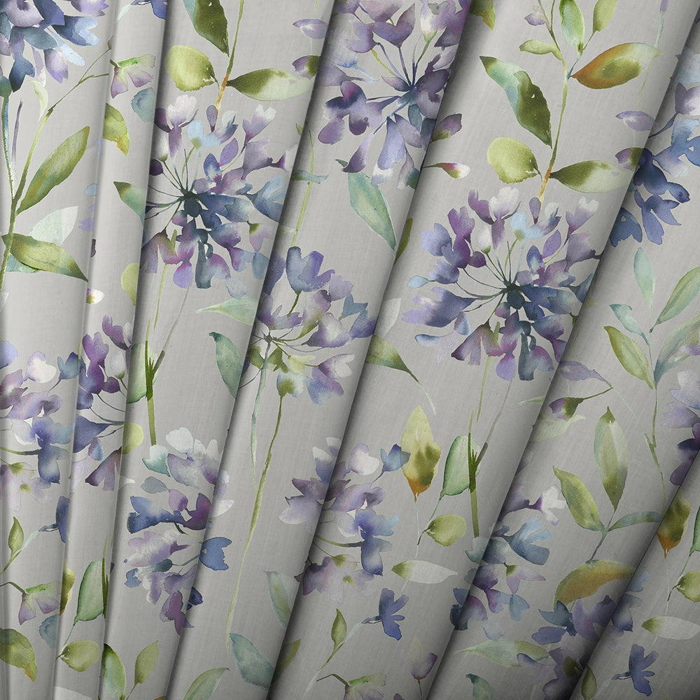 Clovelly Printed Made to Measure Curtains Violet