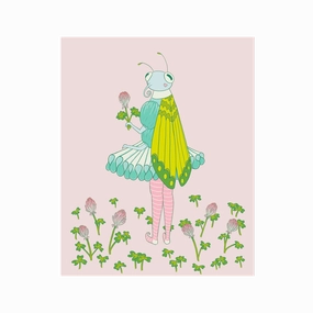 Clover Butterfly Art Print framed wall decor