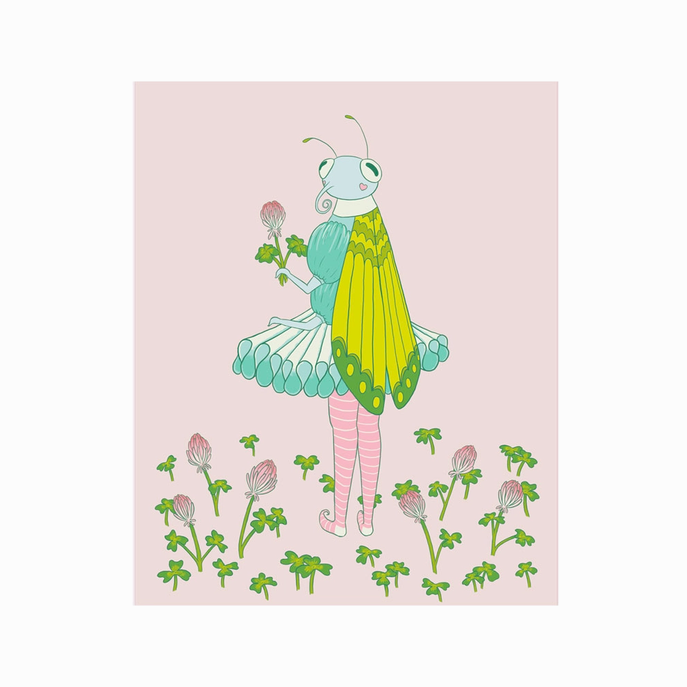 Clover Butterfly Art Print framed wall decor