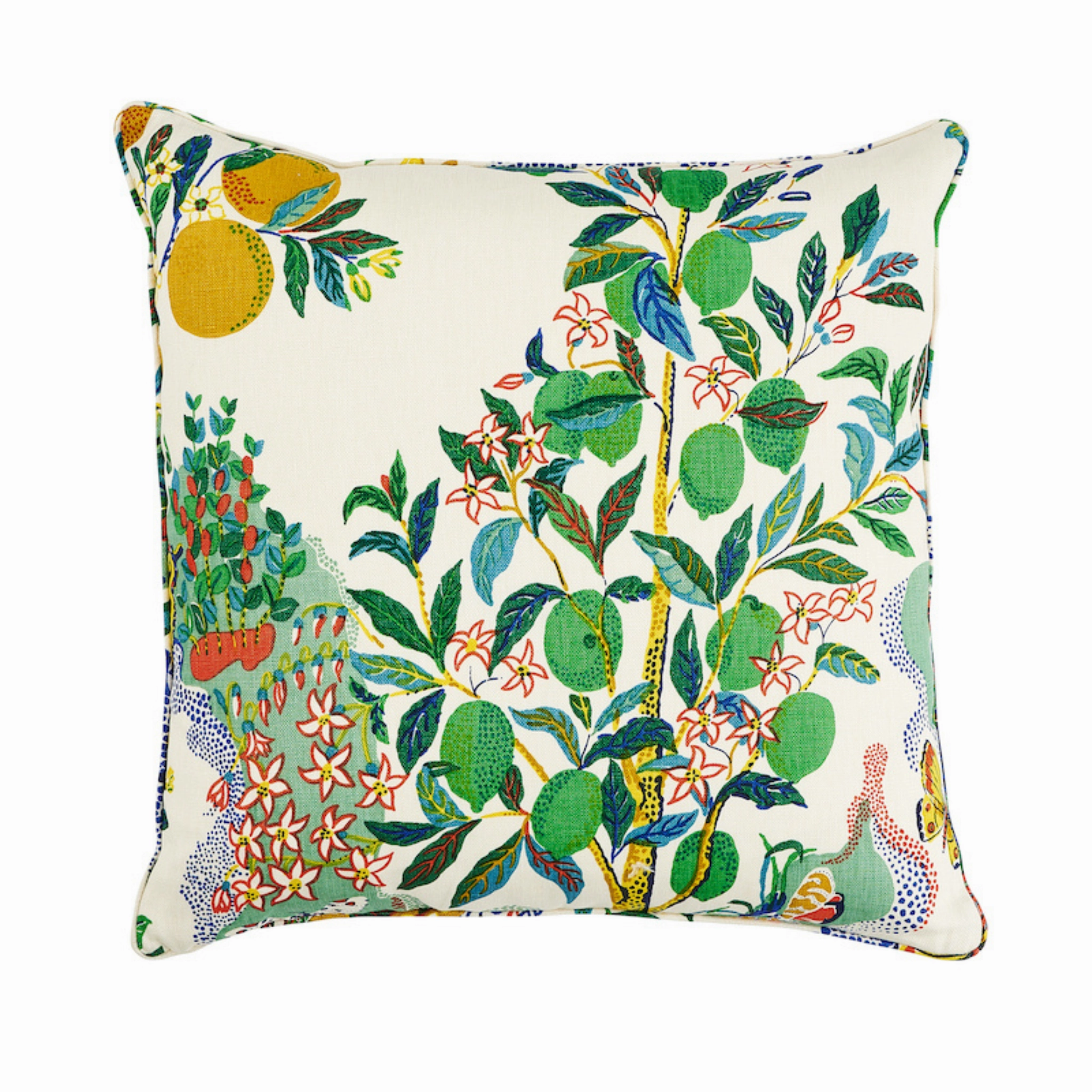 Colorful Citrus Garden Print  22" Throw Pillow