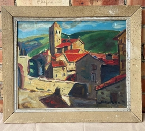 COLORFUL IMPRESSIONIST MOUNTAIN VILLAGE OIL PAINTING classic mural painting