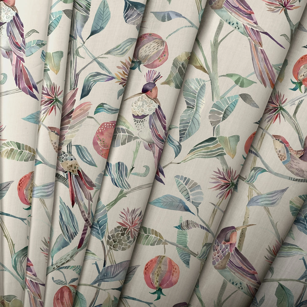 Colyford Fiona Printed Made to Measure Curtains Loganberry