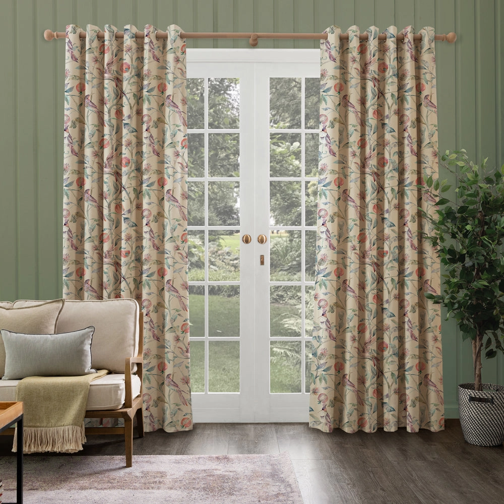 Colyford Fiona Printed Made to Measure Curtains Loganberry