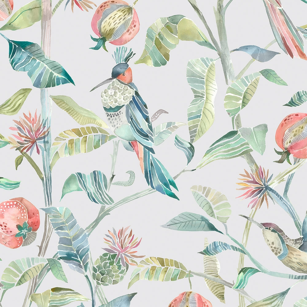 Colyford Fiona Printed Made to Measure Curtains Silver