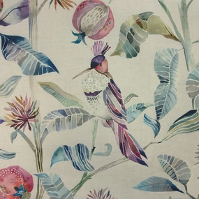 Colyford Printed Cotton Fabric (By The Metre) Loganberry/Natural elegant table cloth  