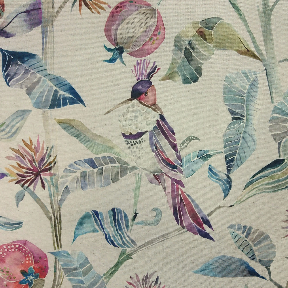 Colyford Printed Cotton Fabric (By The Metre) Loganberry/Natural elegant table cloth  
