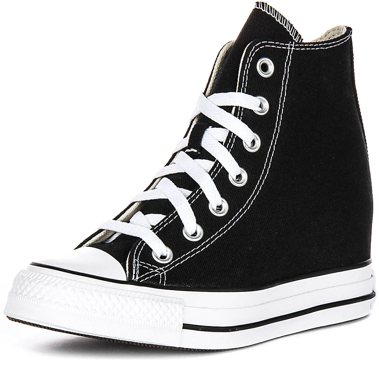 Converse All Star Wedge A11909C in Schwarz Weiß für Damenschuhe Converse