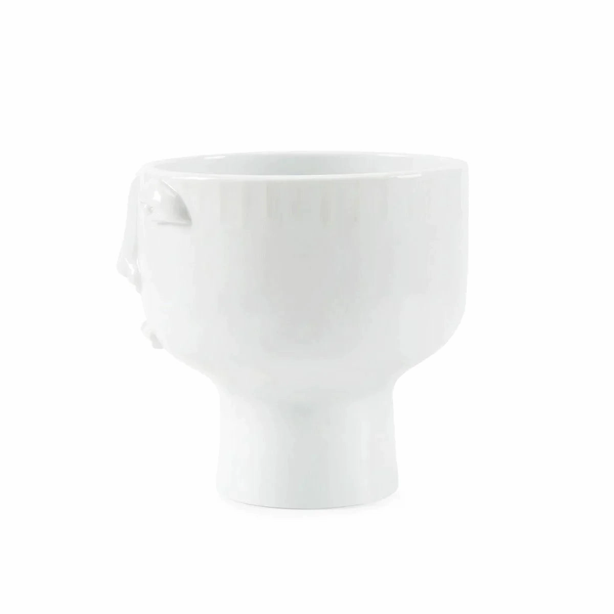 Cool White Vase With Surrealist Face