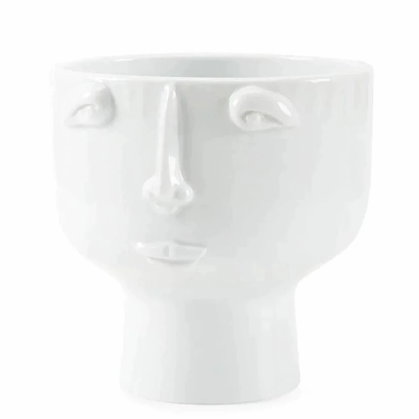 Cool White Vase With Surrealist Face home display ornament