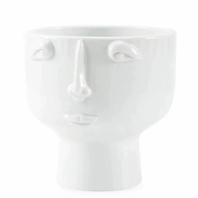 Cool White Vase With Surrealist Face home display ornament