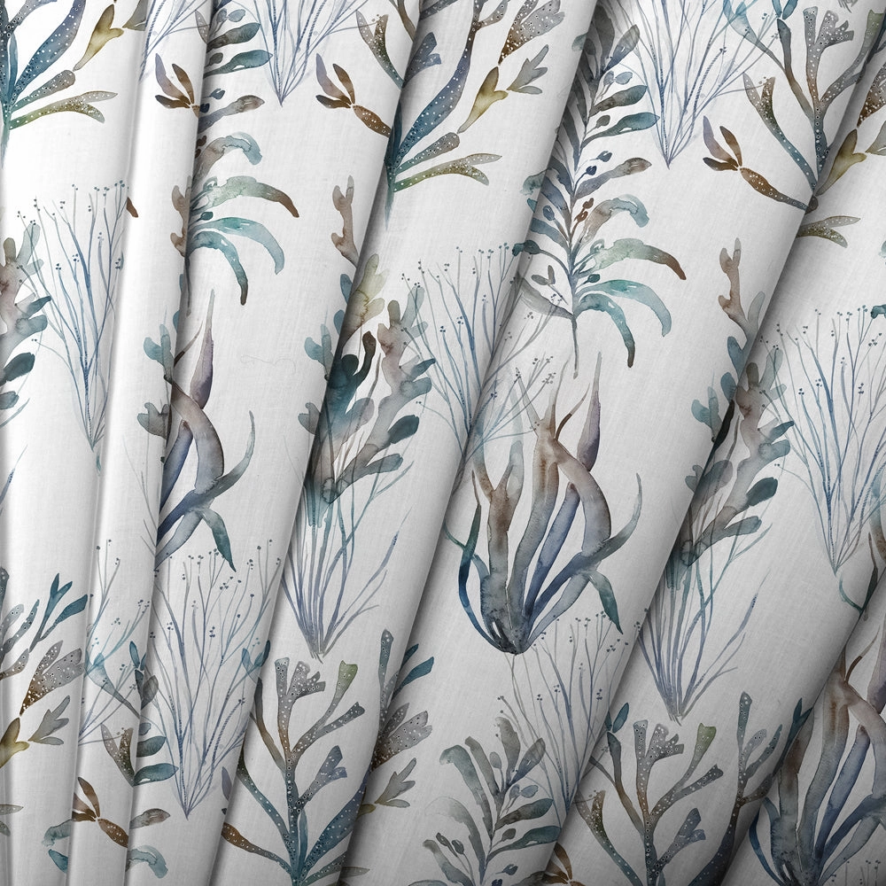 Coral Reef Cream Printed Made to Measure Curtains Slate