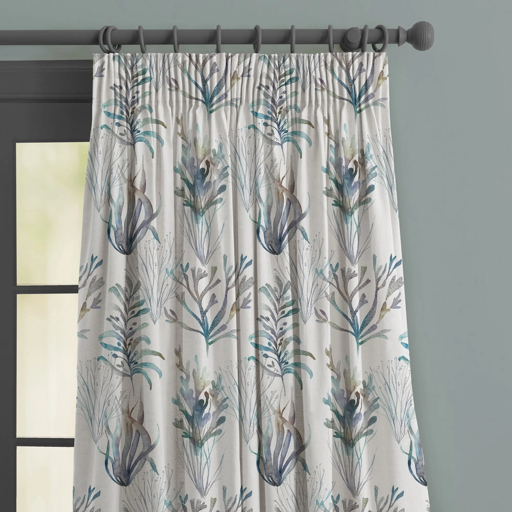 Coral Reef Cream Printed Made to Measure Curtains Slate