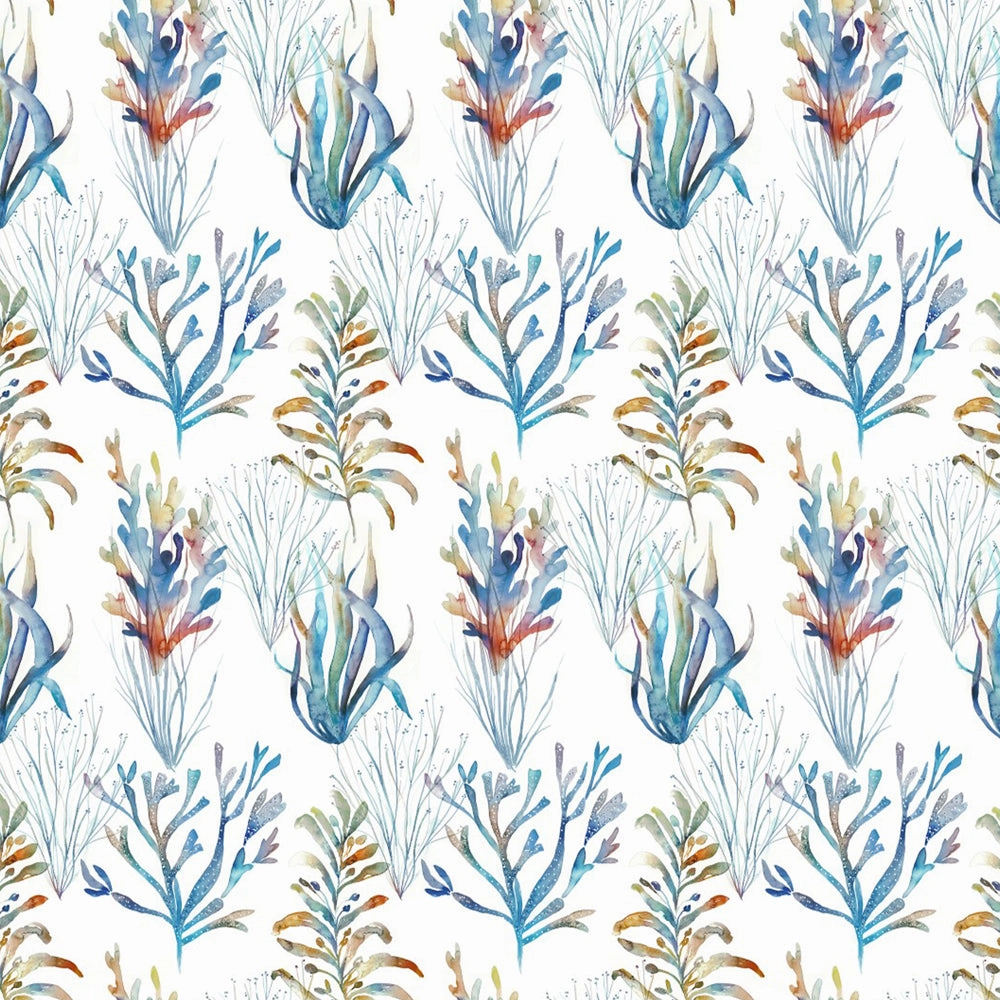 Coral Reef Printed Cotton Fabric (By The Metre) Cobalt