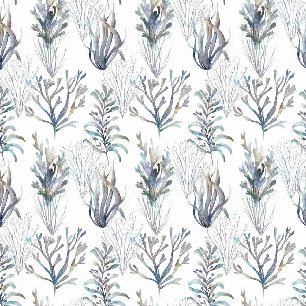 Coral Reef Printed Cotton Fabric (By The Metre) Slate