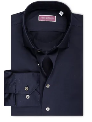 Baumwoll-Stretch-Hemd Marineblau