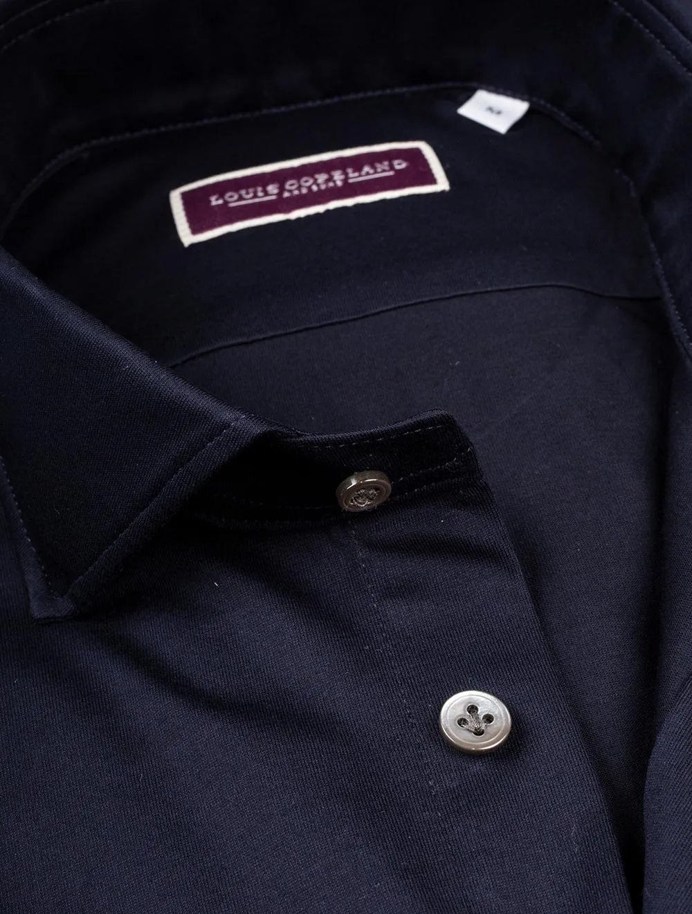 Baumwoll-Stretch-Hemd Marineblau