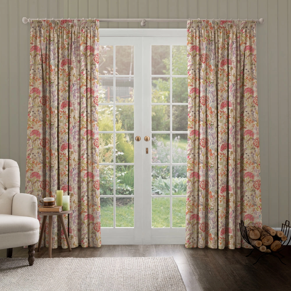 Country Hedgerow Linen Printed Made to Measure Curtains Autumn
