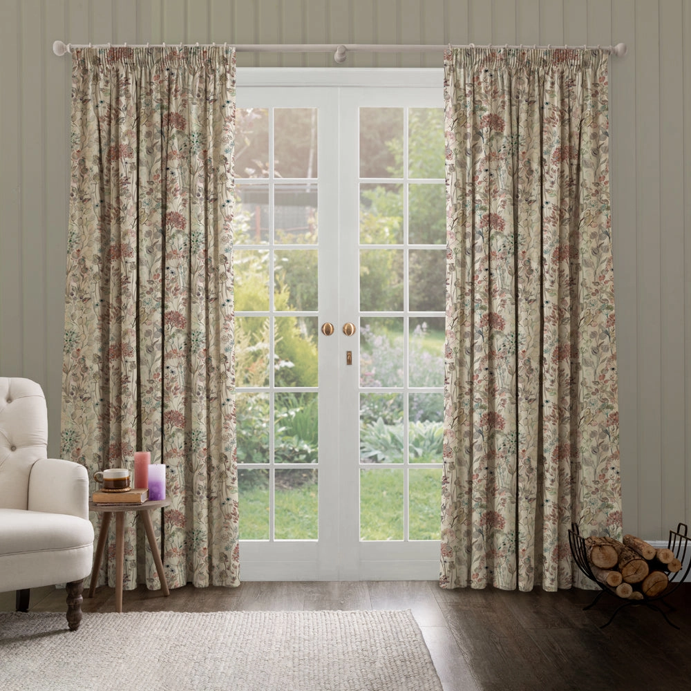 Country Hedgerow Linen Printed Made to Measure Curtains Dawn