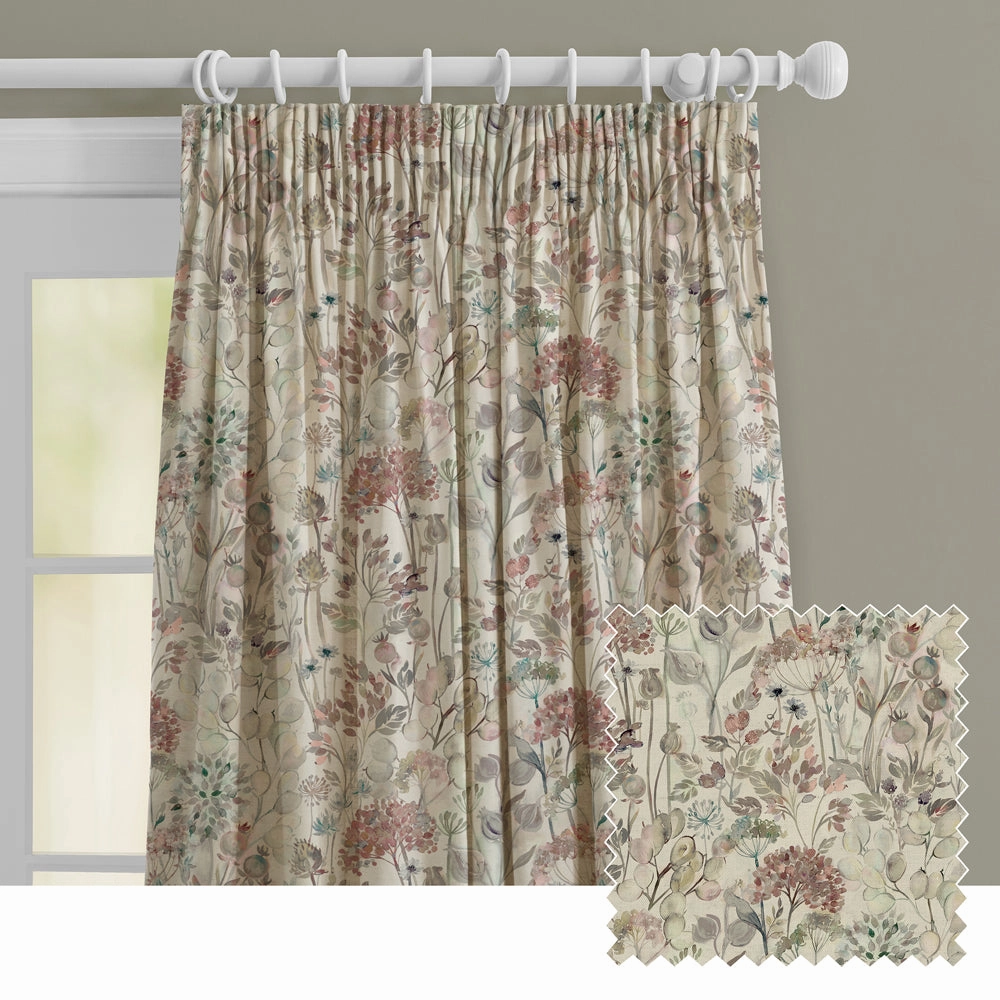 Country Hedgerow Linen Printed Made to Measure Curtains Dawn patterned fashion rug  