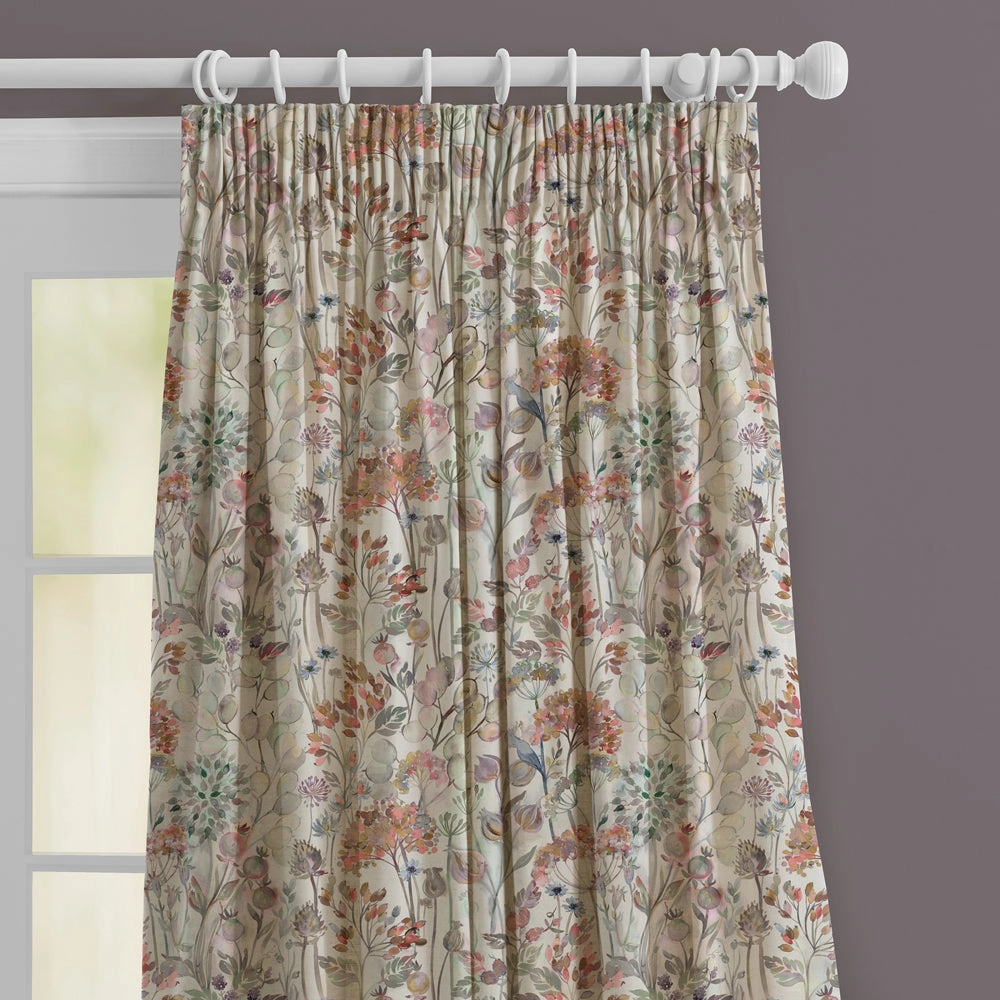 Country Hedgerow Linen Printed Made to Measure Curtains Dusk