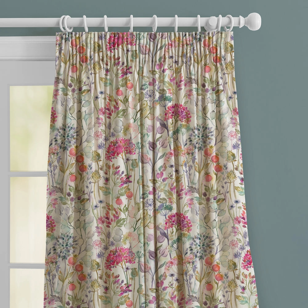 Country Hedgerow Linen Printed Made to Measure Curtains Lotus