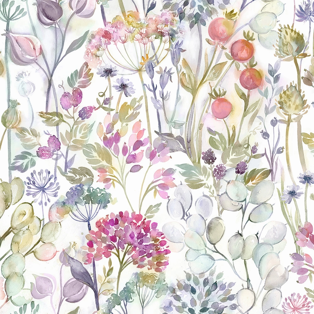 Country Hedgerow Linen Printed Made to Measure Curtains Lotus