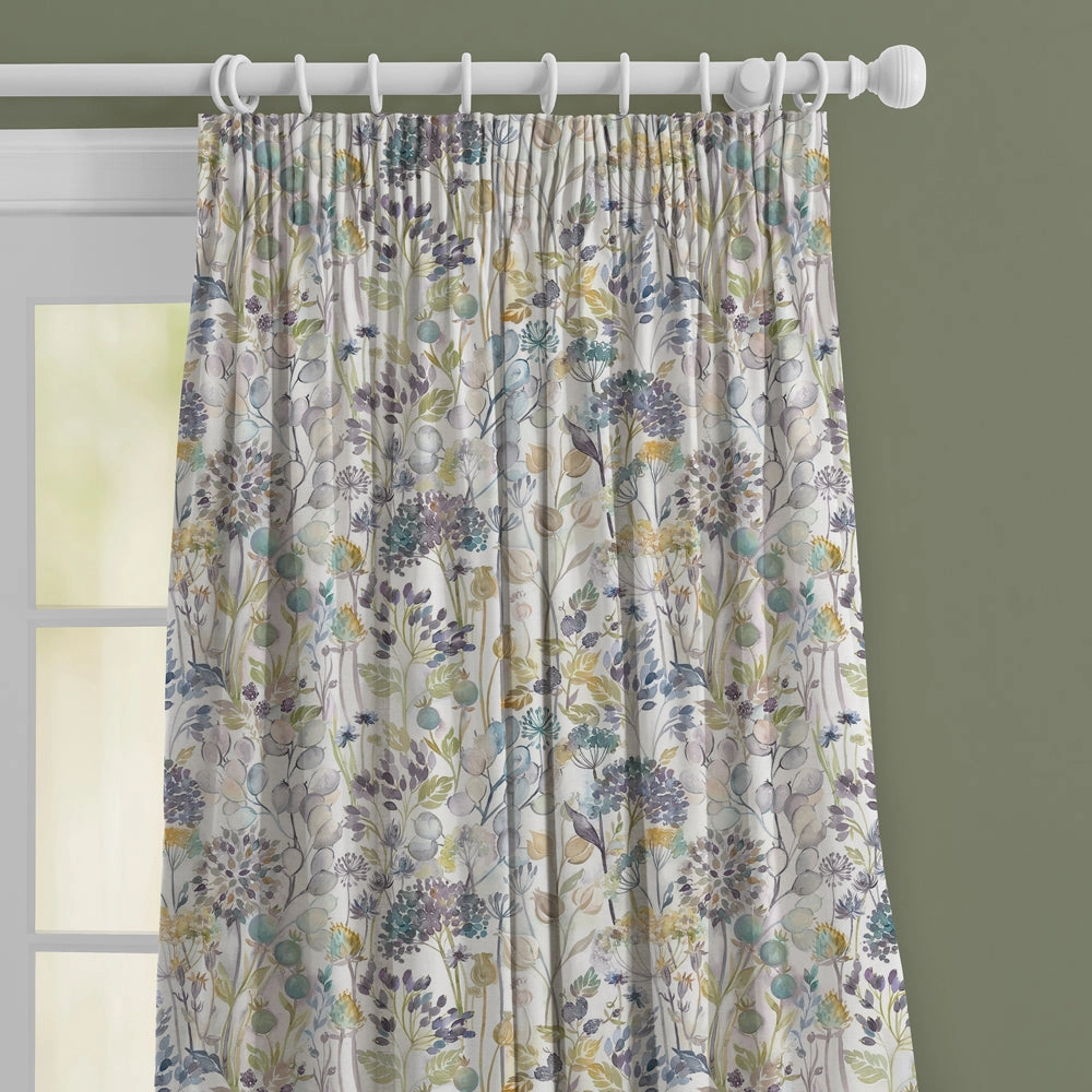 Country Hedgerow Linen Printed Made to Measure Curtains Violet