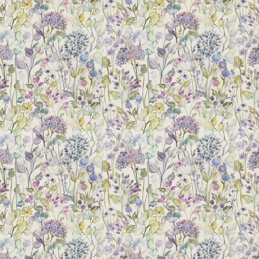 Country Hedgerow Printed Cotton Fabric (By The Metre) Lilac
