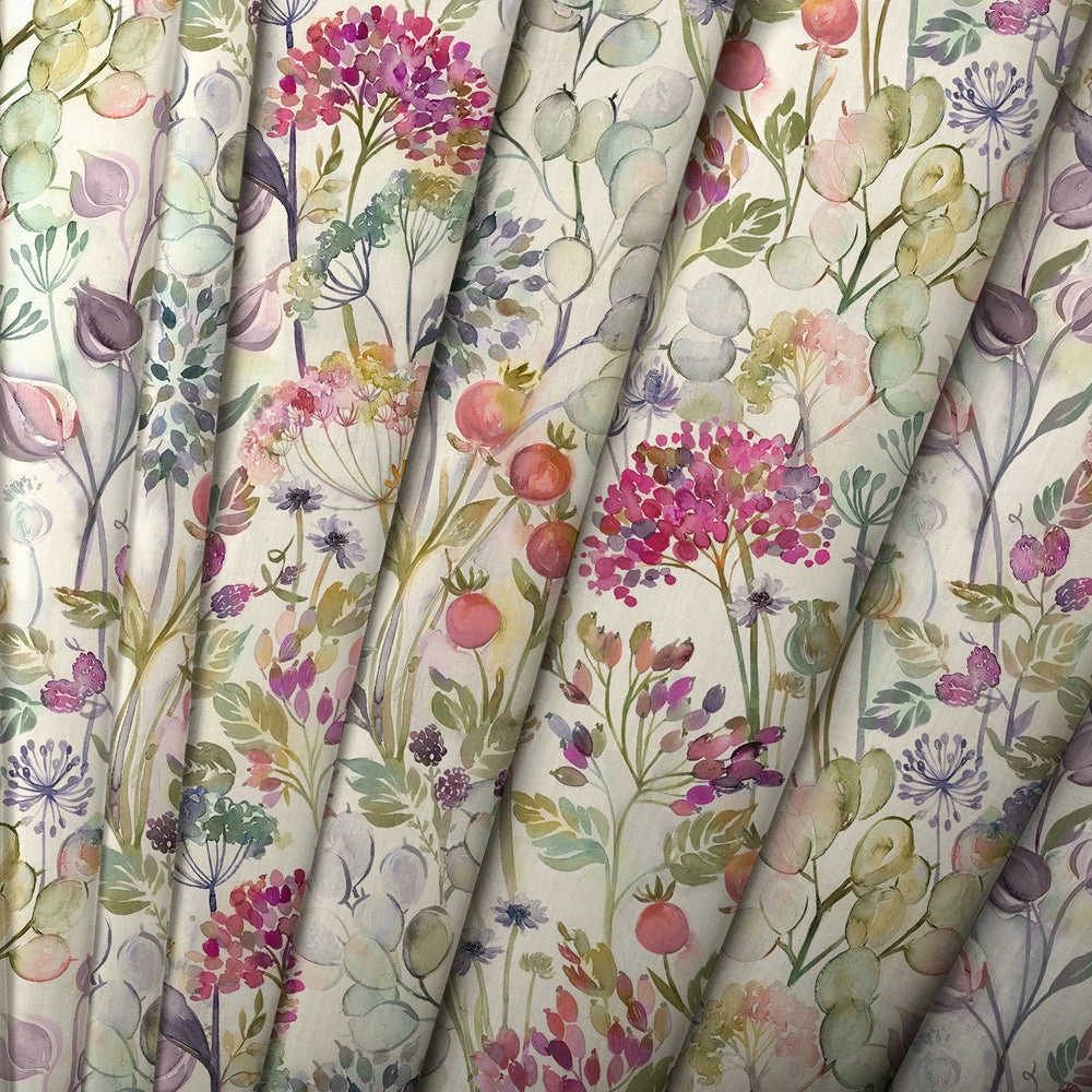 Country Hedgerow Printed Cotton Fabric (By The Metre) Lotus