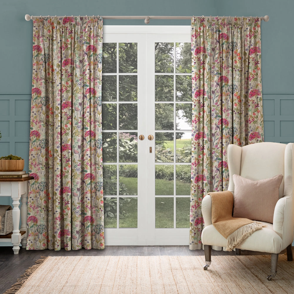 Country Hedgerow Printed Cotton Fabric (By The Metre) Lotus