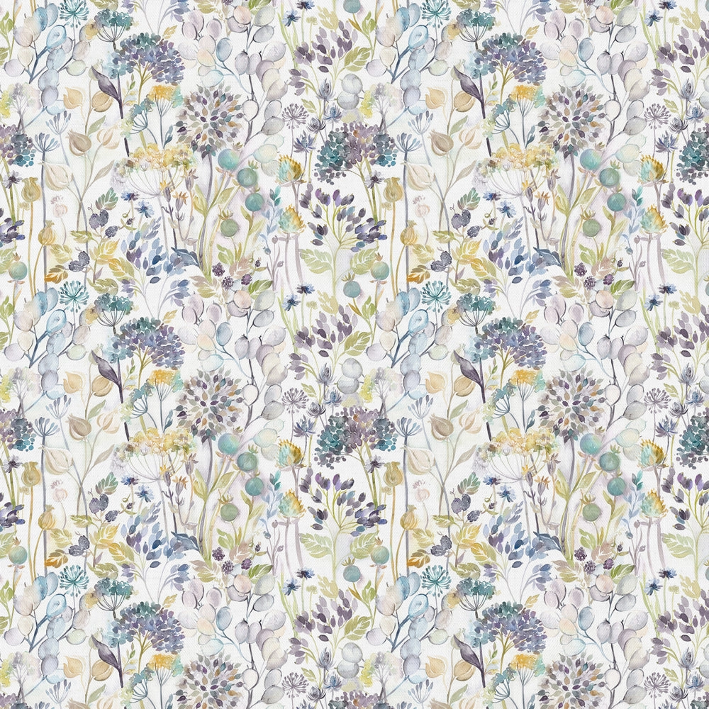 Country Hedgerow Printed Cotton Fabric (By The Metre) Sky/Cream