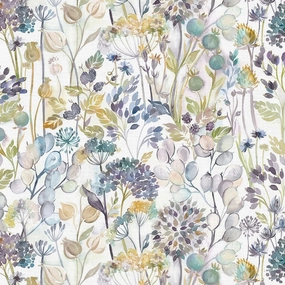 Country Hedgerow Printed Cotton Fabric (By The Metre) Sky/Cream elegant table cloth  