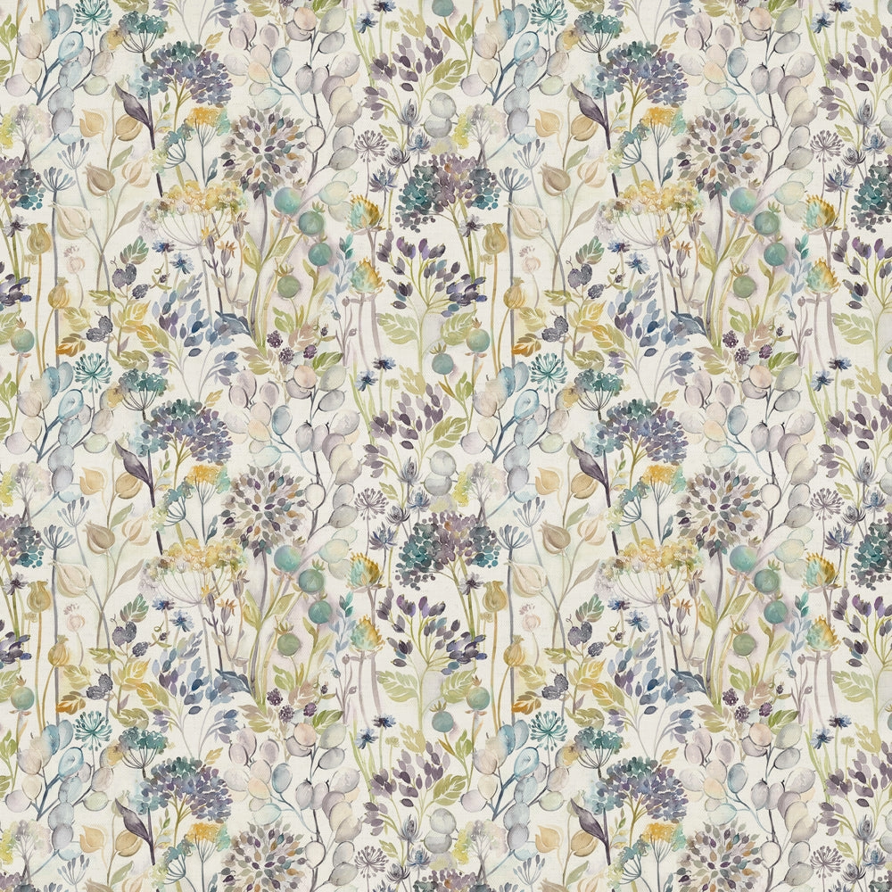 Country Hedgerow Printed Cotton Fabric (By The Metre) Sky