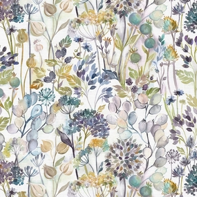 Country Hedgerow Printed Cotton Fabric (By The Metre) Violet/Cream elegant table cloth  