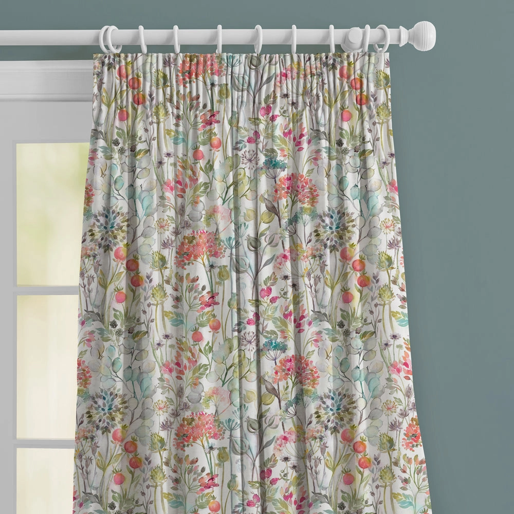 Country Hedgerow Printed Made to Measure Curtains Coral