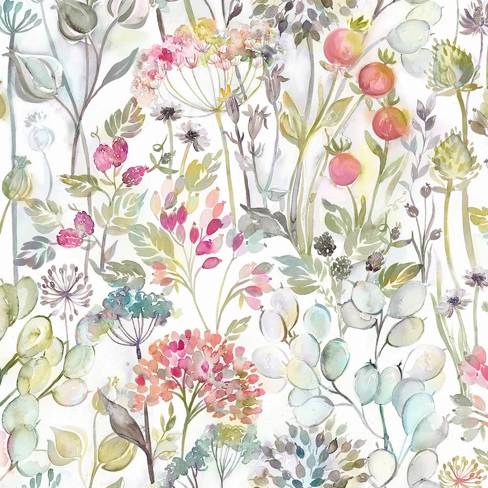Country Hedgerow Printed Made to Measure Curtains Coral