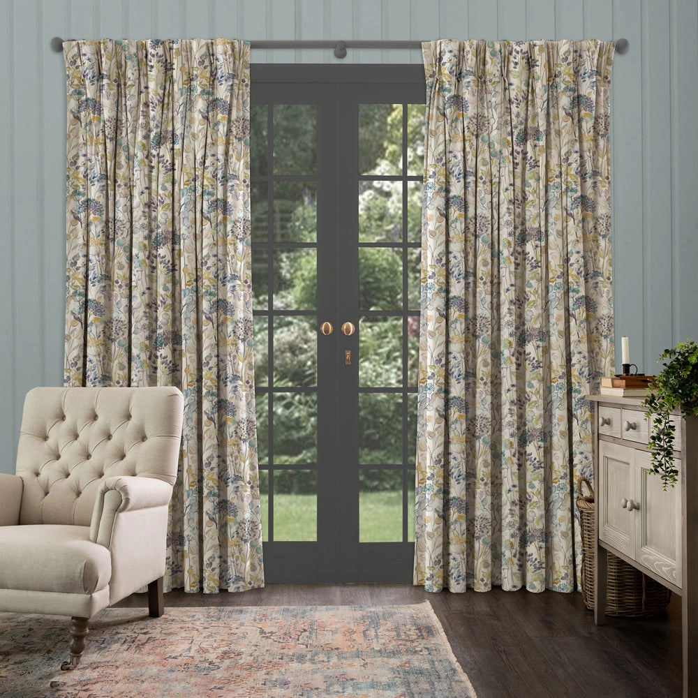 Country Hedgerow Printed Made to Measure Curtains Sky