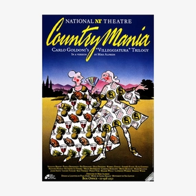 Countrymania 1987 Print vintage woodcut wallpaper