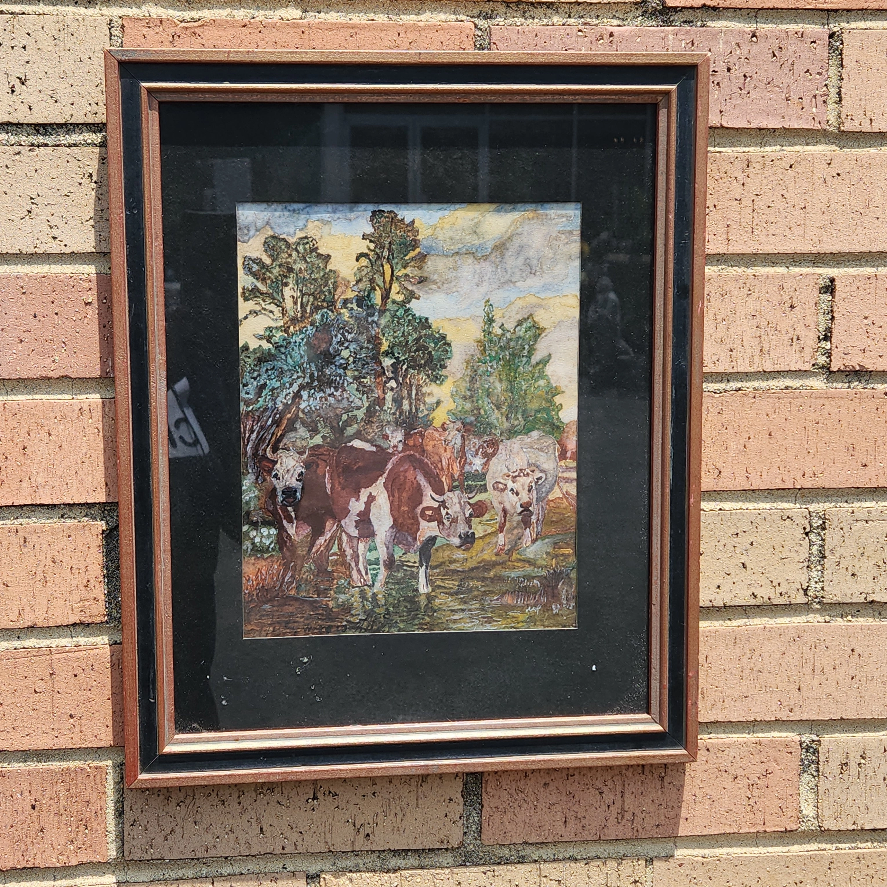 COWS WATERCOLOR PAINTING classic mural painting