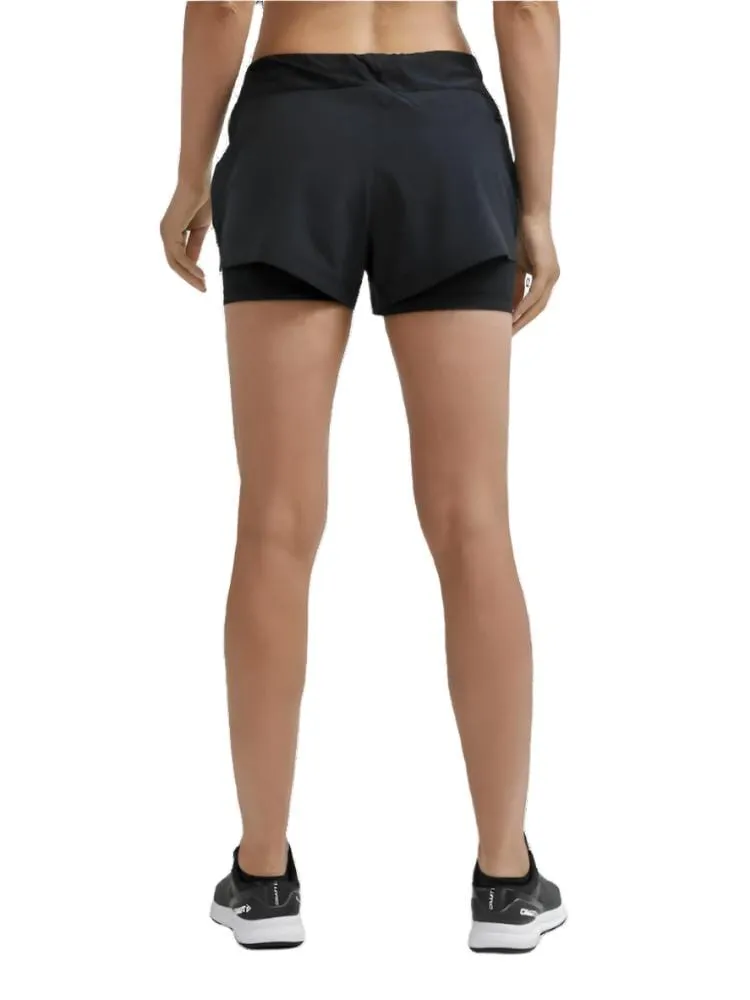 Craft Women's Advance Essence 2 in 1 Shorts 2 in Schwarz SS25