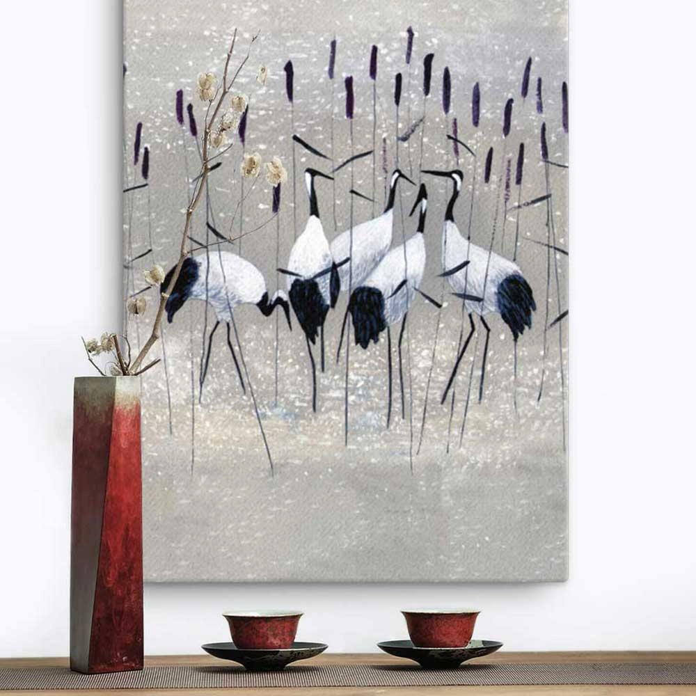 Crane family - canvas