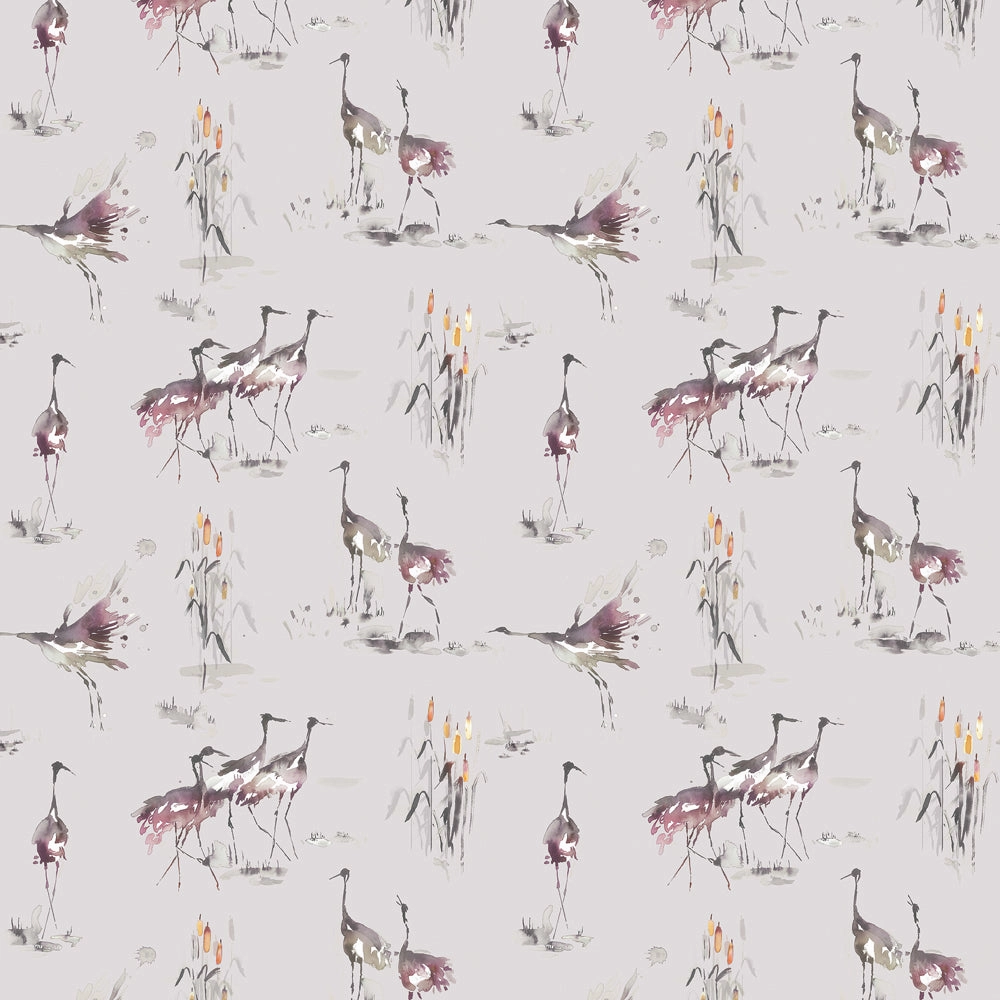 Cranes Printed Fabric (By The Metre) Tourmaline