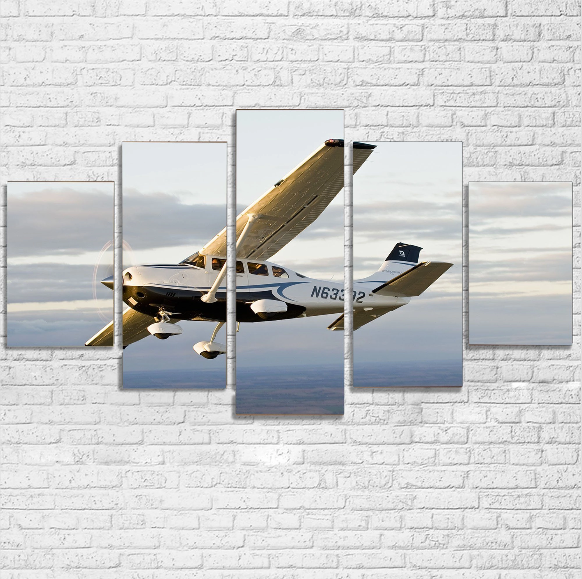 Cruising Cessna Printed Multiple Canvas Poster canvas mural art