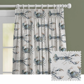 Crustaceans Printed Made to Measure Curtains Slate patterned fashion rug  