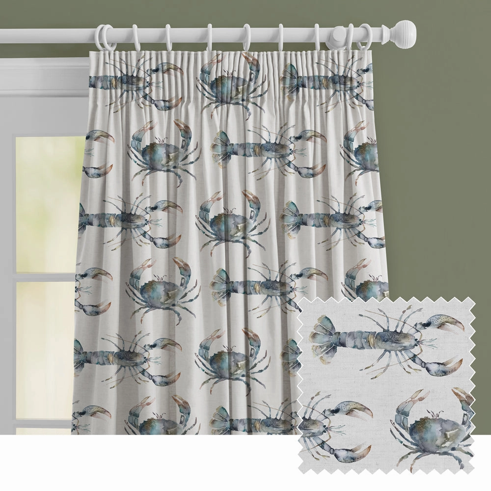 Crustaceans Printed Made to Measure Curtains Slate patterned fashion rug  