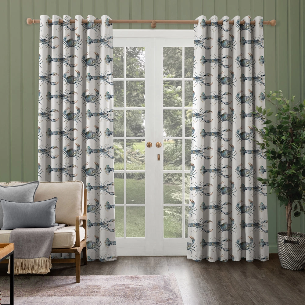 Crustaceans Printed Made to Measure Curtains Slate