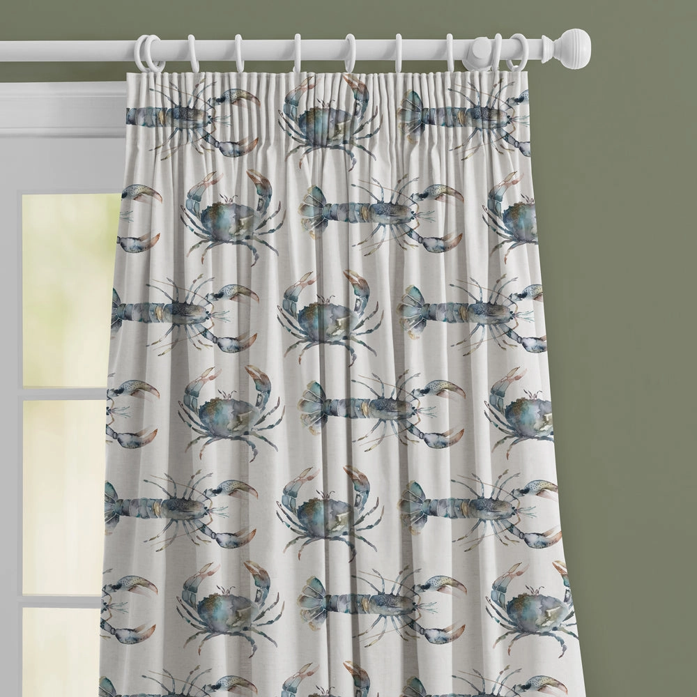 Crustaceans Printed Made to Measure Curtains Slate