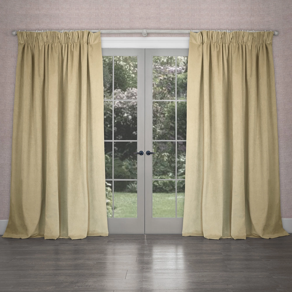 Cube Velvet Pencil Pleat Curtains Feather