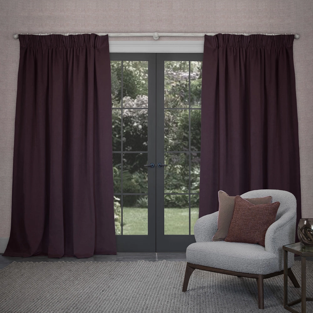 Cube Velvet Pencil Pleat Curtains Mauve patterned fashion rug  