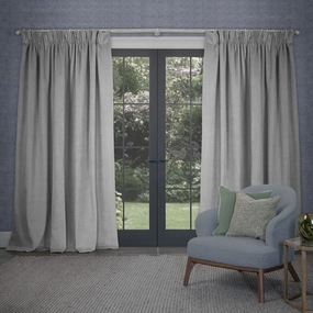 Cube Velvet Pencil Pleat Curtains Silver patterned fashion rug  